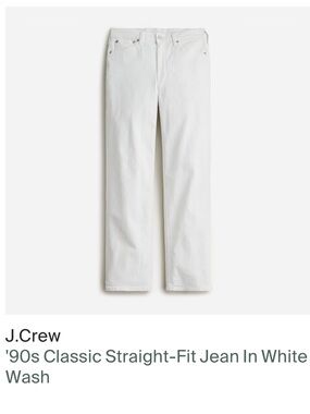 J. Crew White Straight-Leg Jeans